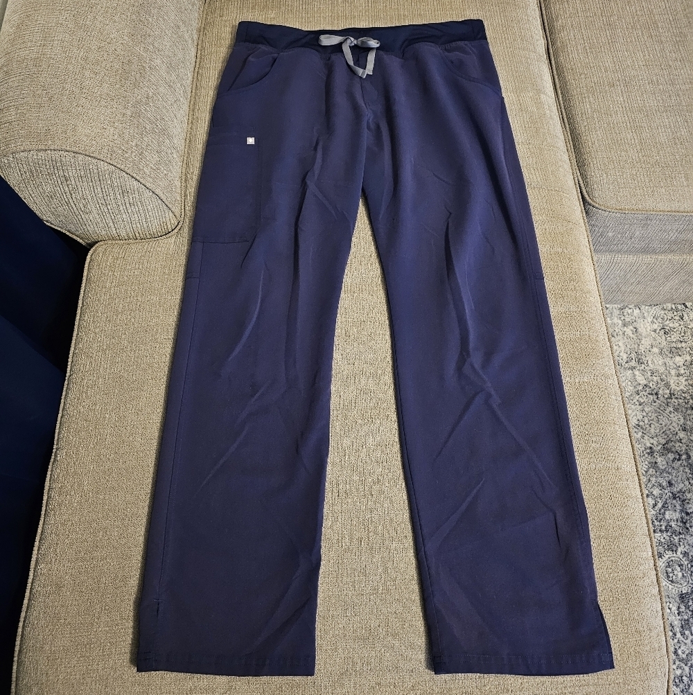 Figs Kade Cargo Dark Blue Classic Straight Leg Scrub Pants Size XL Tall